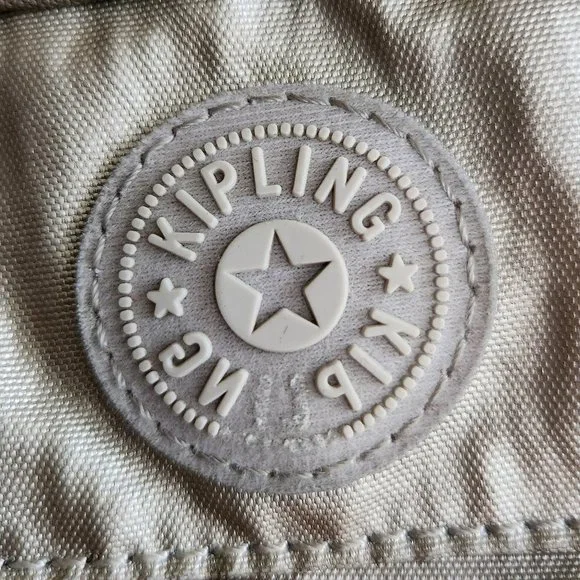 Kipling Mini Convertible Backpack Crossbody Silver Grey Metallic charm - Picture 4 of 15